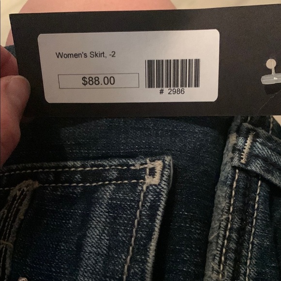 Grace Blue Cropped jeans skirt with Distressed Wash - Picture 10 of 10